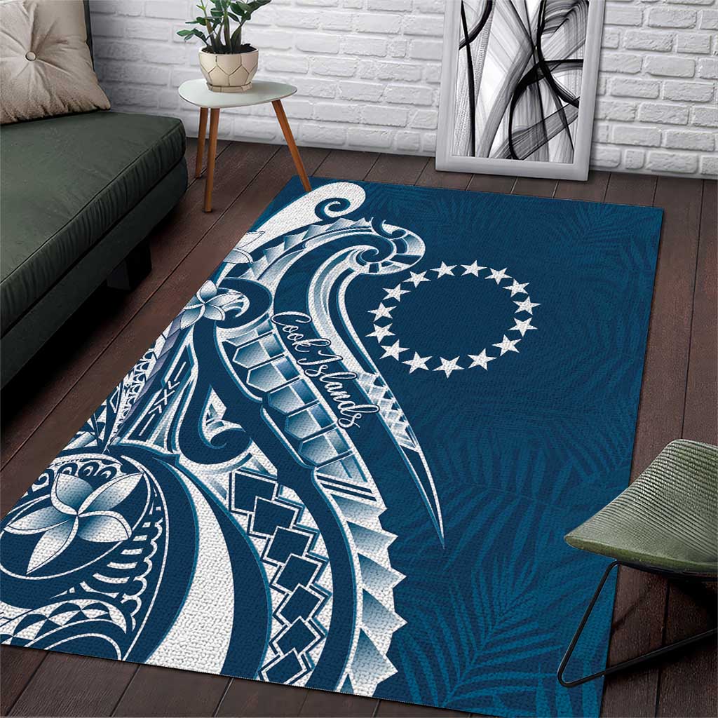 Kia Orana Cook Islands Area Rug Auika Plumeria Tropical Waves - Polynesian Pride