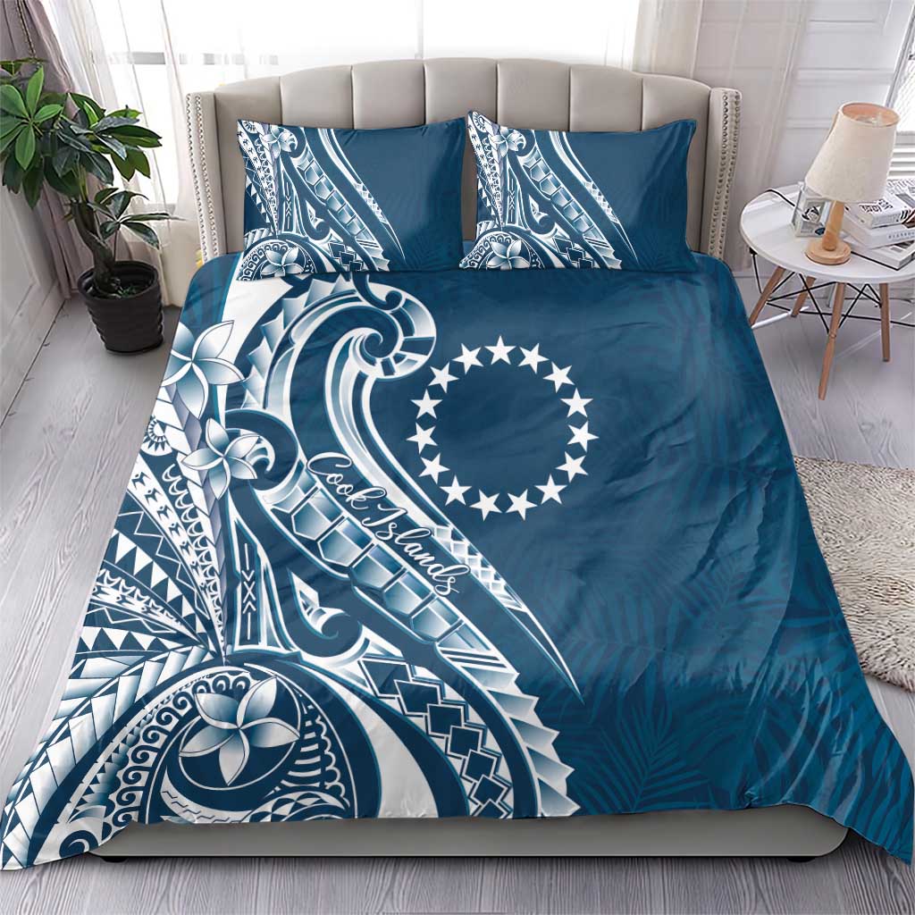 Kia Orana Cook Islands Bedding Set Auika Plumeria Tropical Waves - Polynesian Pride