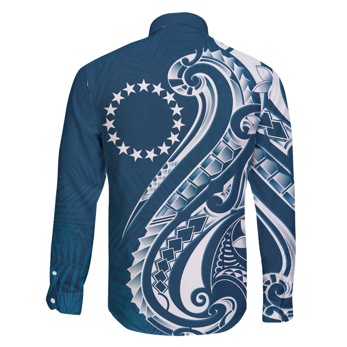 Kia Orana Cook Islands Family Matching Off The Shoulder Long Sleeve Dress and Hawaiian Shirt Auika Plumeria Tropical Waves - Polynesian Pride