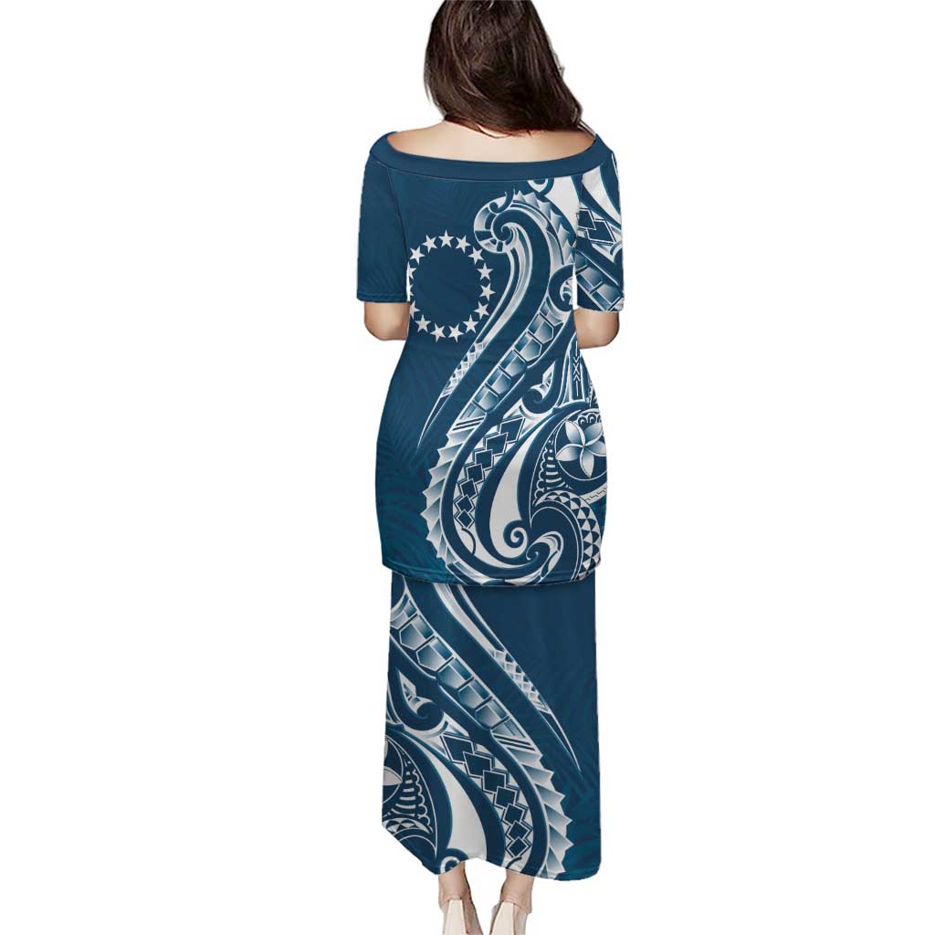 Kia Orana Cook Islands Puletasi Auika Plumeria Tropical Waves - Polynesian Pride