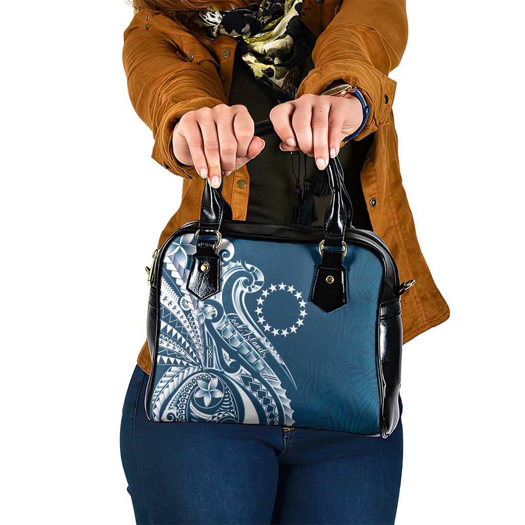 Kia Orana Cook Islands Shoulder Handbag Auika Plumeria Tropical Waves - Polynesian Pride