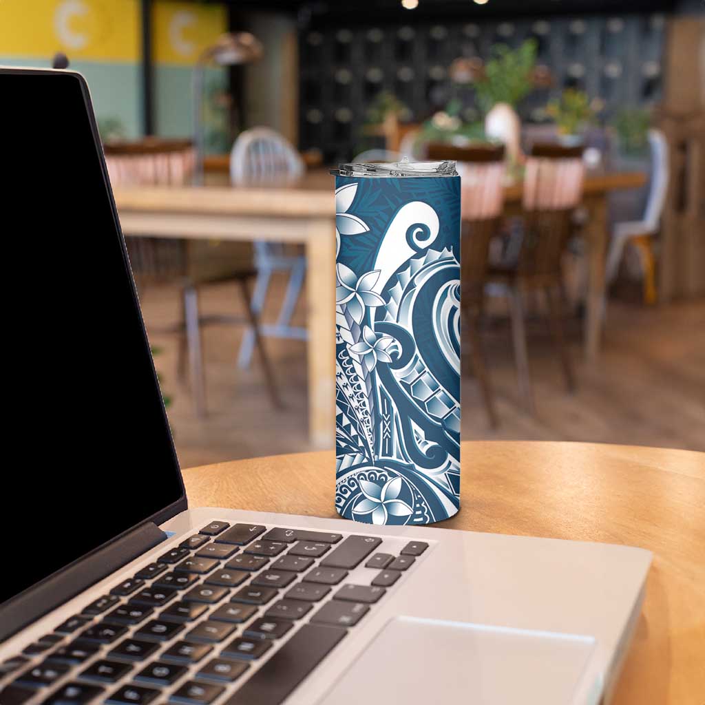 Kia Orana Cook Islands Skinny Tumbler Auika Plumeria Tropical Waves LT7 - Polynesian Pride