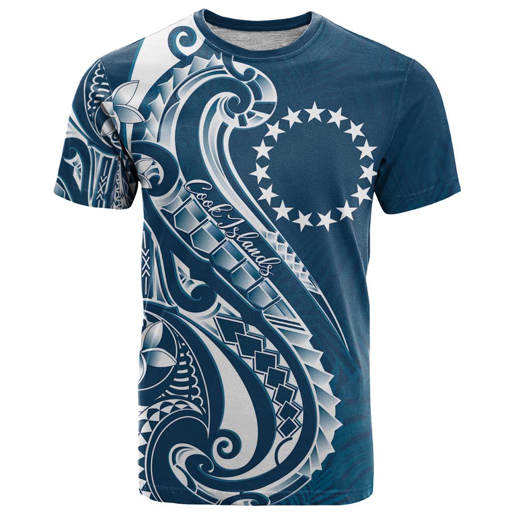 Kia Orana Cook Islands T Shirt Auika Plumeria Tropical Waves - Polynesian Pride