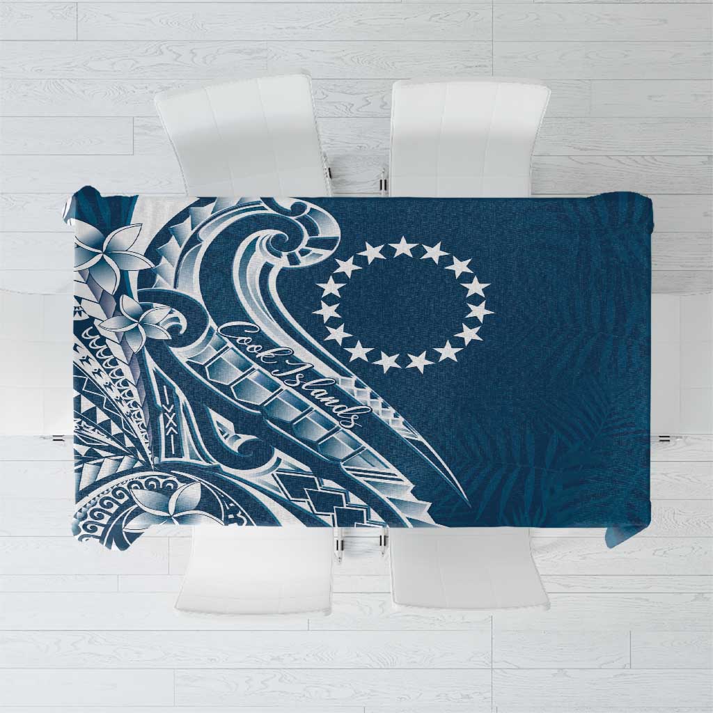 Kia Orana Cook Islands Tablecloth Auika Plumeria Tropical Waves - Polynesian Pride