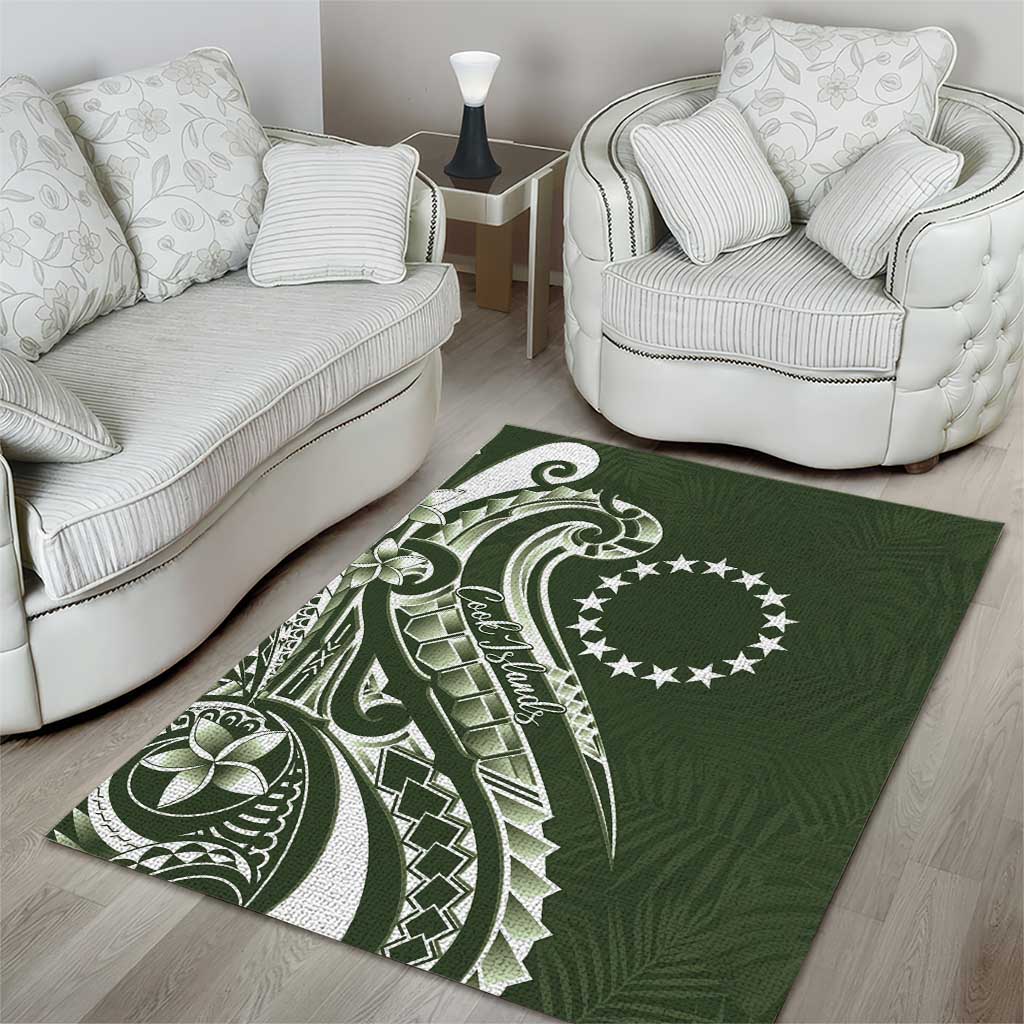 Kia Orana Cook Islands Area Rug Matie Plumeria Tropical Waves - Polynesian Pride