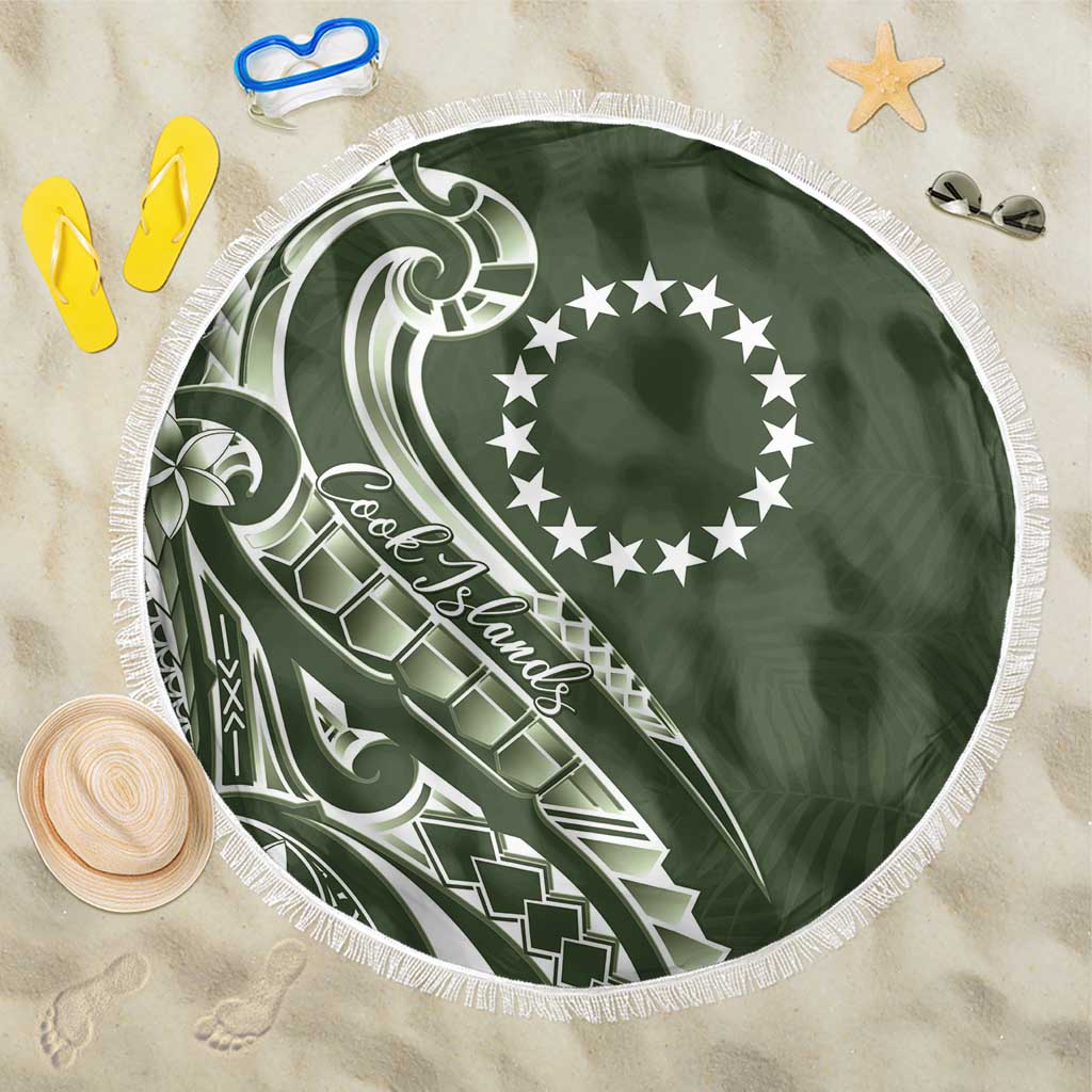 Kia Orana Cook Islands Beach Blanket Matie Plumeria Tropical Waves - Polynesian Pride