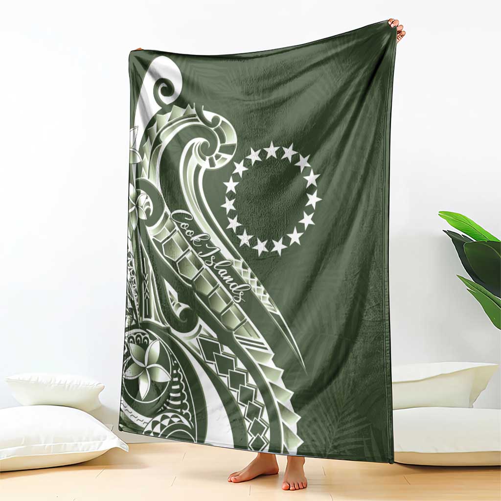 Kia Orana Cook Islands Blanket Matie Plumeria Tropical Waves LT7 - Polynesian Pride
