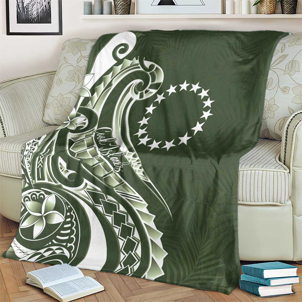 Kia Orana Cook Islands Blanket Matie Plumeria Tropical Waves LT7 - Polynesian Pride