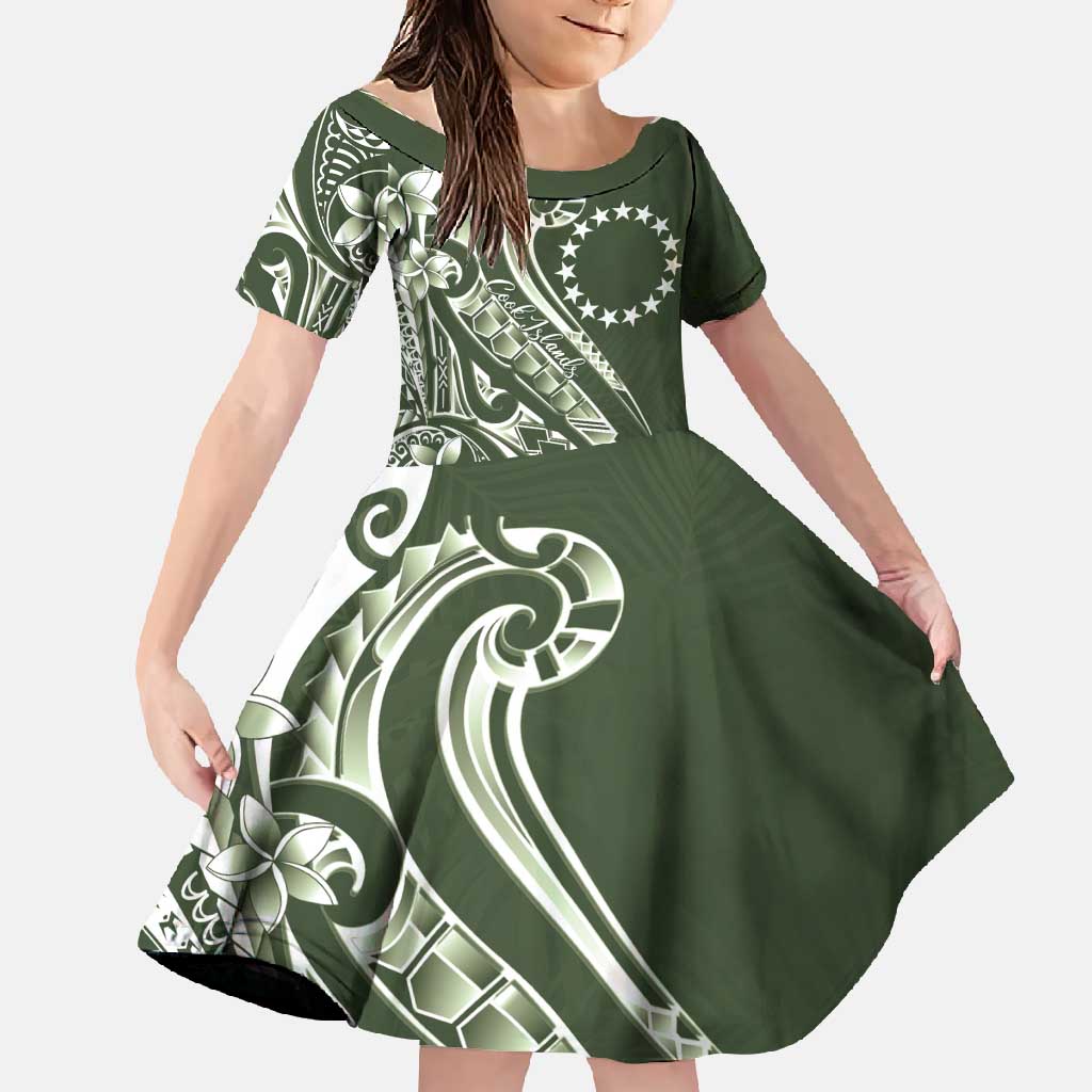 Kia Orana Cook Islands Family Matching Short Sleeve Bodycon Dress and Hawaiian Shirt Matie Plumeria Tropical Waves - Polynesian Pride
