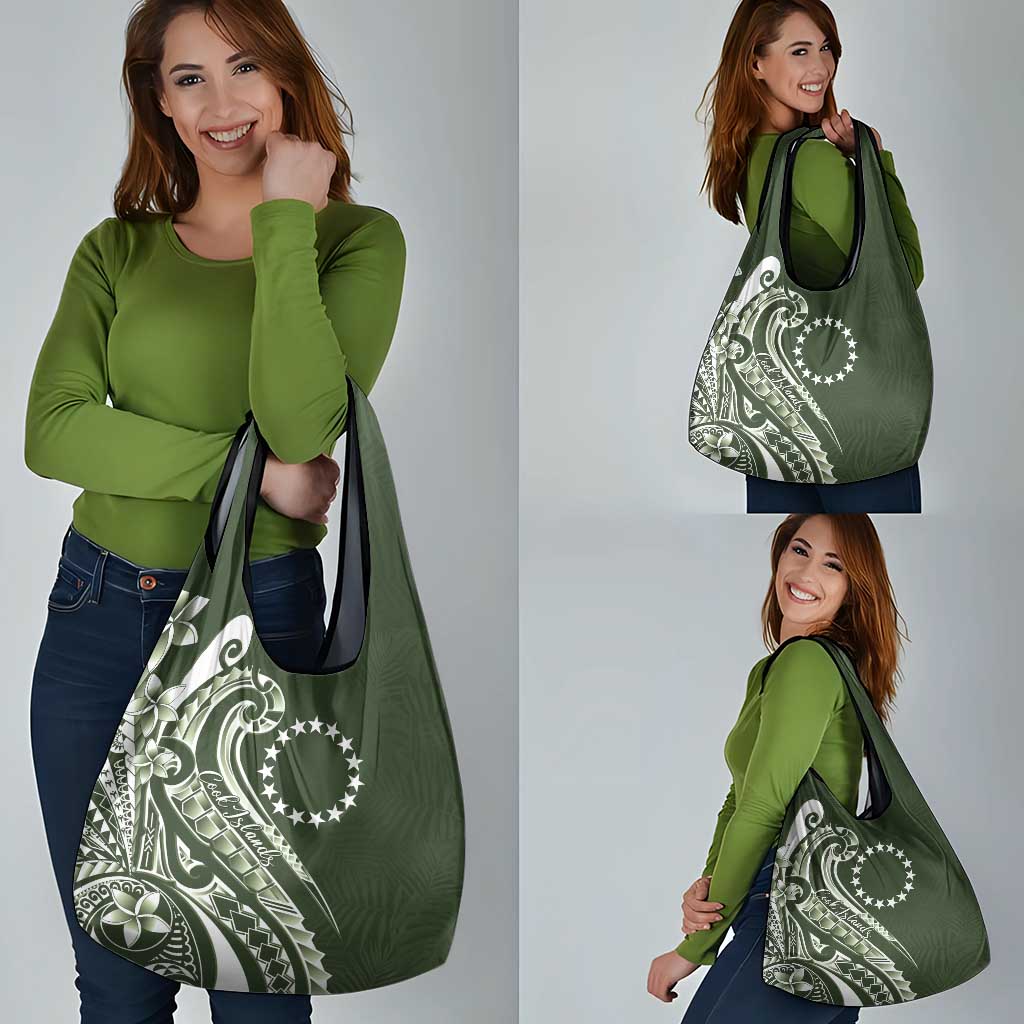 Kia Orana Cook Islands Grocery Bag Matie Plumeria Tropical Waves LT7 - Polynesian Pride