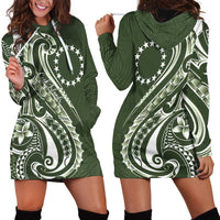 Kia Orana Cook Islands Hoodie Dress Matie Plumeria Tropical Waves - Polynesian Pride