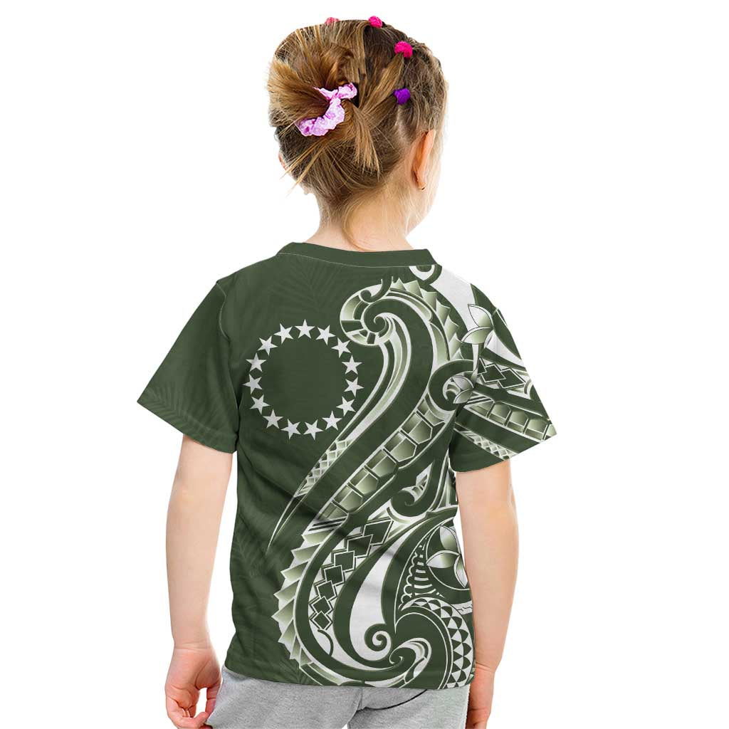 Kia Orana Cook Islands Kid T Shirt Matie Plumeria Tropical Waves - Polynesian Pride