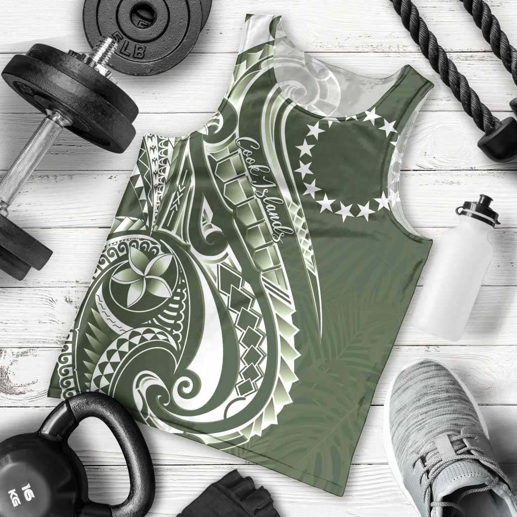Kia Orana Cook Islands Men Tank Top Matie Plumeria Tropical Waves - Polynesian Pride