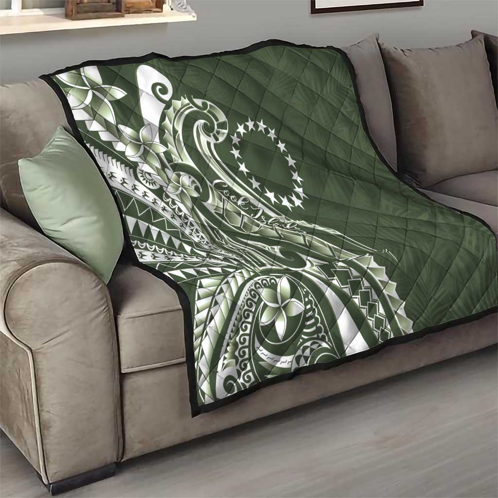 Kia Orana Cook Islands Quilt Matie Plumeria Tropical Waves - Polynesian Pride