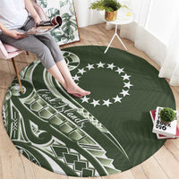 Kia Orana Cook Islands Round Carpet Matie Plumeria Tropical Waves LT7 - Polynesian Pride