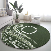 Kia Orana Cook Islands Round Carpet Matie Plumeria Tropical Waves LT7 - Polynesian Pride