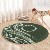 Kia Orana Cook Islands Round Carpet Matie Plumeria Tropical Waves LT7 - Polynesian Pride