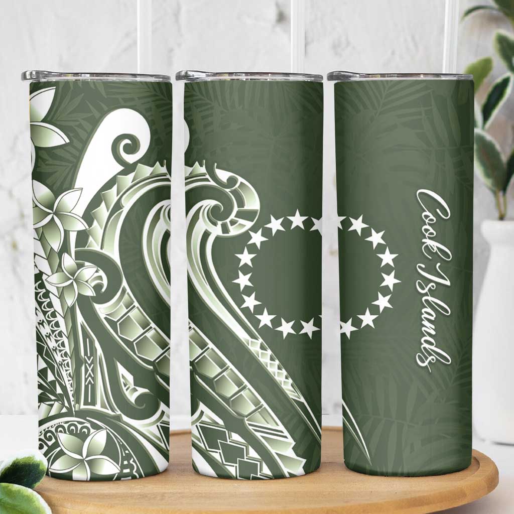 Kia Orana Cook Islands Skinny Tumbler Matie Plumeria Tropical Waves LT7 - Polynesian Pride
