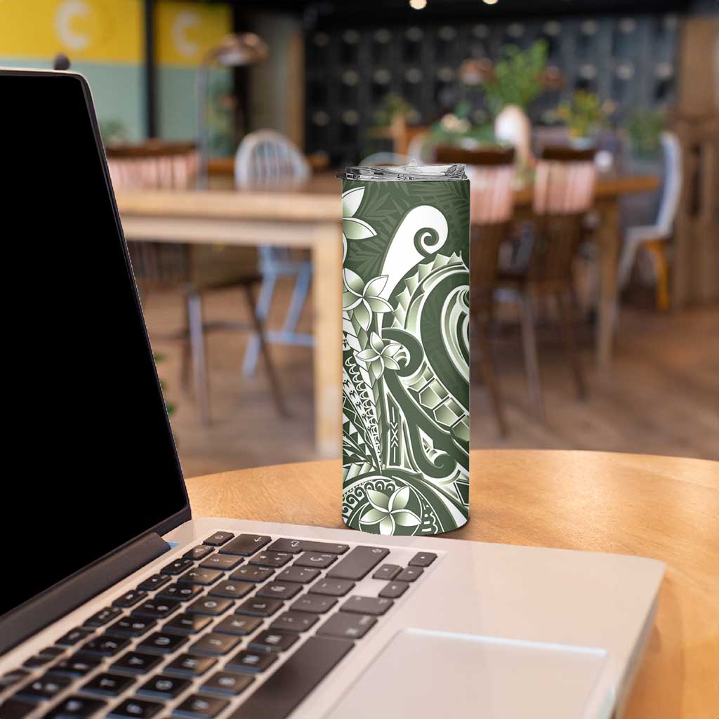 Kia Orana Cook Islands Skinny Tumbler Matie Plumeria Tropical Waves LT7 - Polynesian Pride