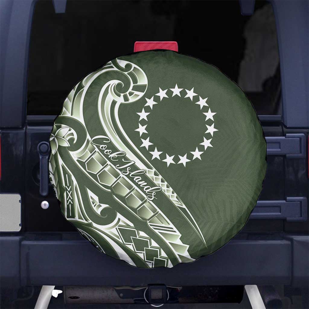 Kia Orana Cook Islands Spare Tire Cover Matie Plumeria Tropical Waves - Polynesian Pride
