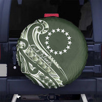 Kia Orana Cook Islands Spare Tire Cover Matie Plumeria Tropical Waves - Polynesian Pride