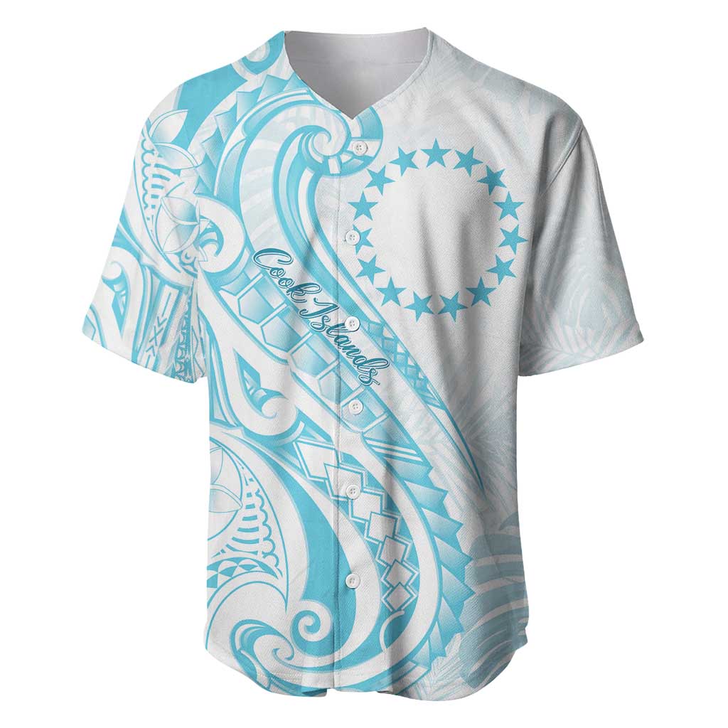 Kia Orana Cook Islands Baseball Jersey Moana Plumeria Tropical Waves - Polynesian Pride