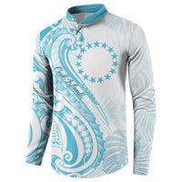 Kia Orana Cook Islands Button Sweatshirt Moana Plumeria Tropical Waves - Polynesian Pride