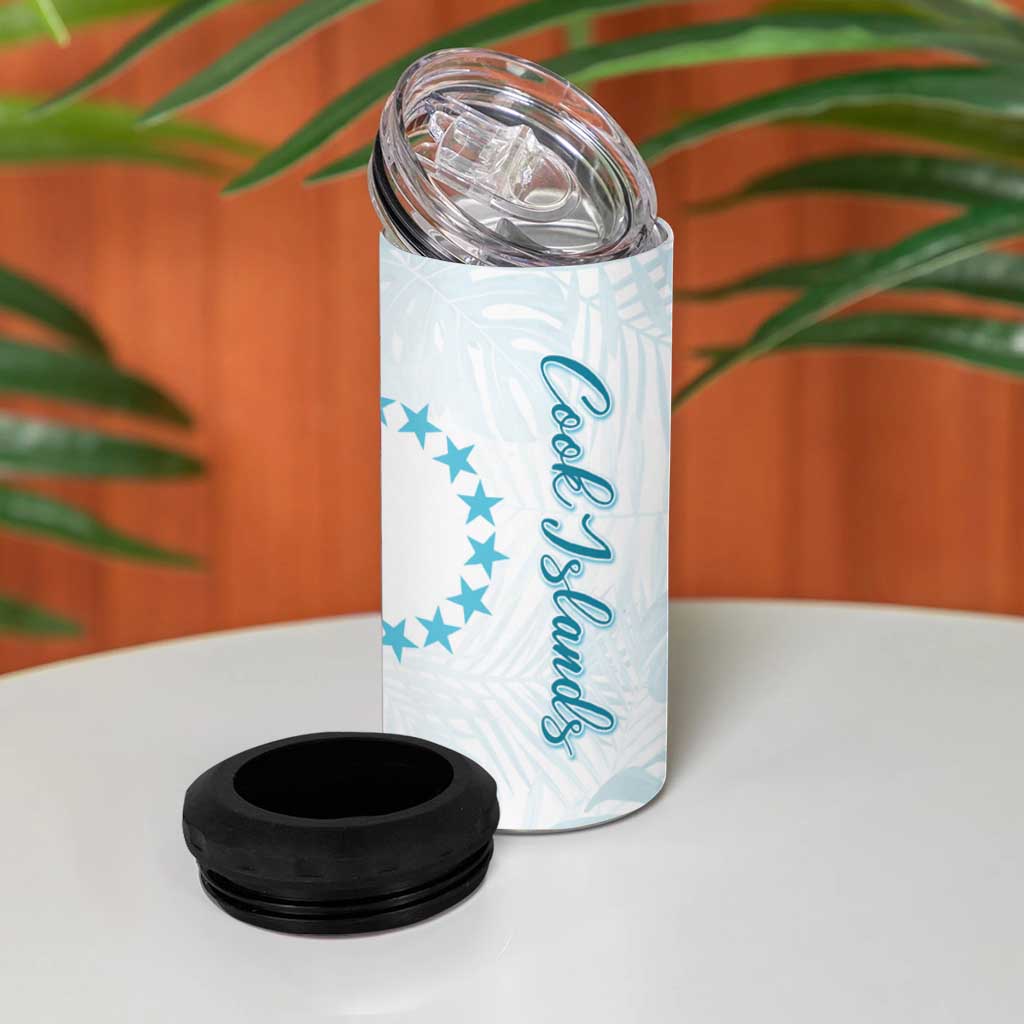 Kia Orana Cook Islands 4 in 1 Can Cooler Tumbler Moana Plumeria Tropical Waves LT7 - Polynesian Pride