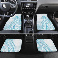 Kia Orana Cook Islands Car Mats Moana Plumeria Tropical Waves LT7 Set 4pcs Turquoise - Polynesian Pride