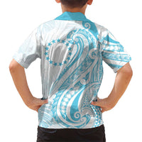 Kia Orana Cook Islands Family Matching Short Sleeve Bodycon Dress and Hawaiian Shirt Moana Plumeria Tropical Waves - Polynesian Pride