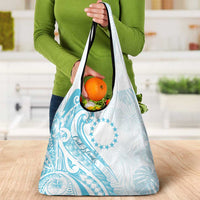 Kia Orana Cook Islands Grocery Bag Moana Plumeria Tropical Waves - Polynesian Pride