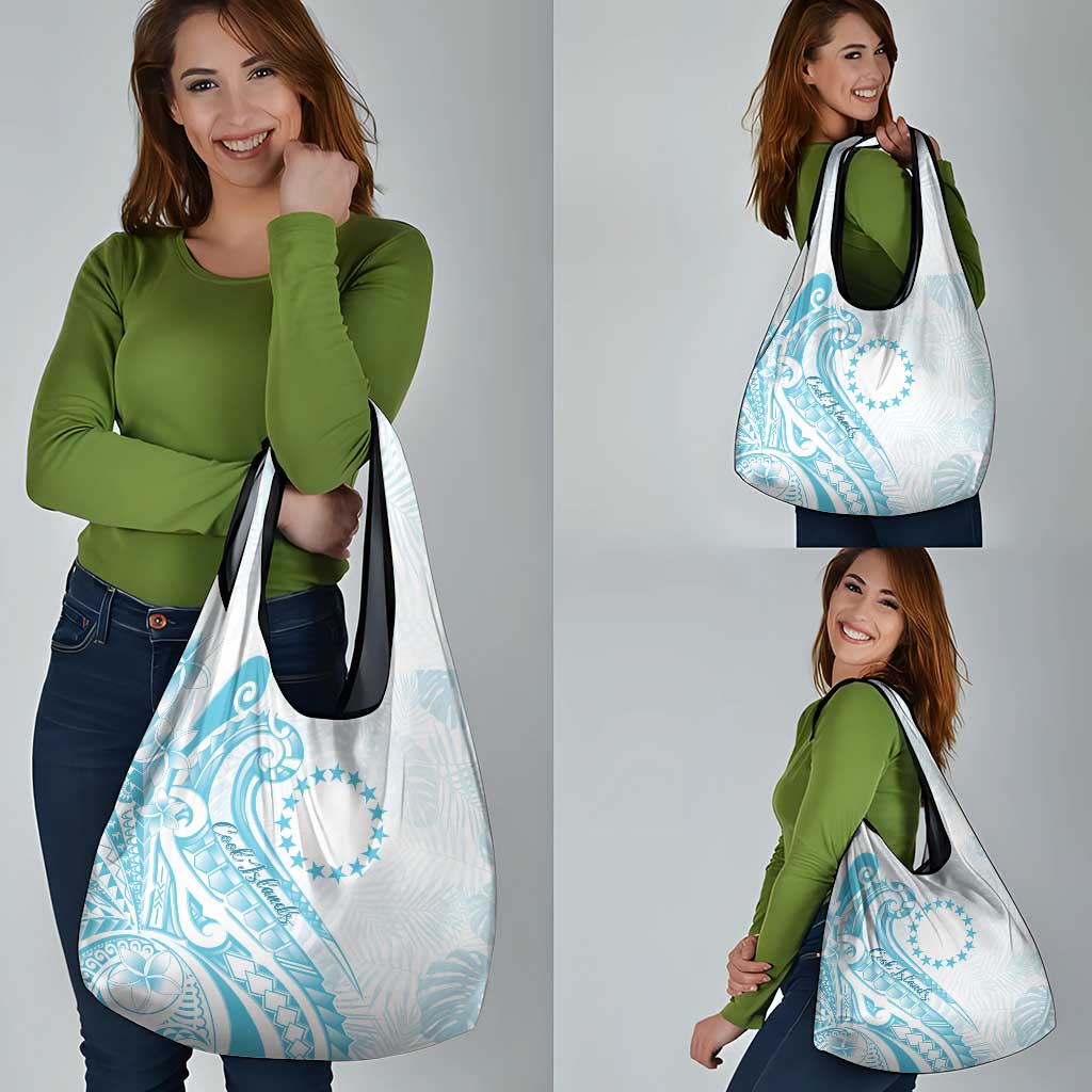 Kia Orana Cook Islands Grocery Bag Moana Plumeria Tropical Waves - Polynesian Pride