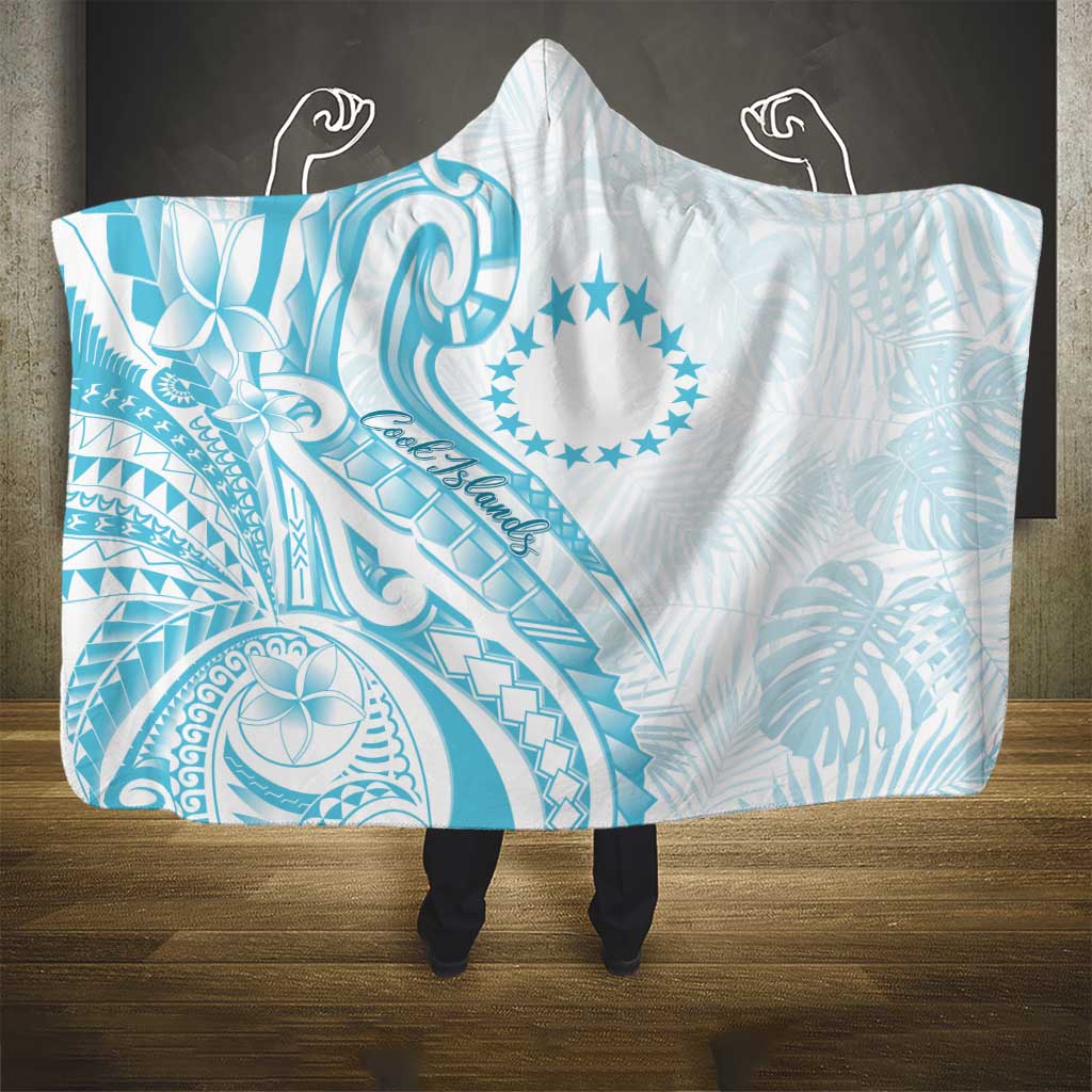 Kia Orana Cook Islands Hooded Blanket Moana Plumeria Tropical Waves - Polynesian Pride