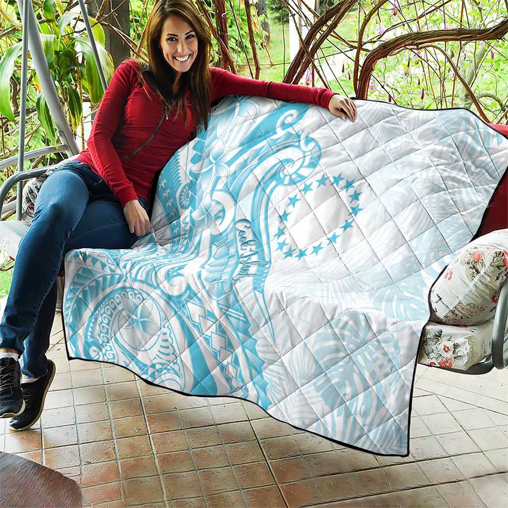 Kia Orana Cook Islands Quilt Moana Plumeria Tropical Waves - Polynesian Pride