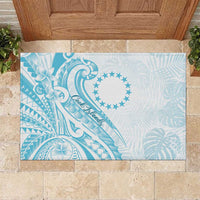 Kia Orana Cook Islands Rubber Doormat Moana Plumeria Tropical Waves - Polynesian Pride