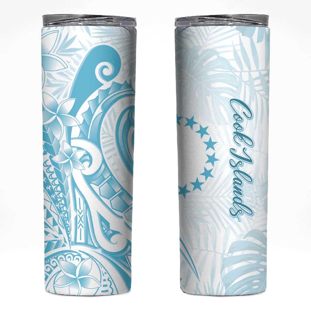 Kia Orana Cook Islands Skinny Tumbler Moana Plumeria Tropical Waves LT7 Turquoise - Polynesian Pride