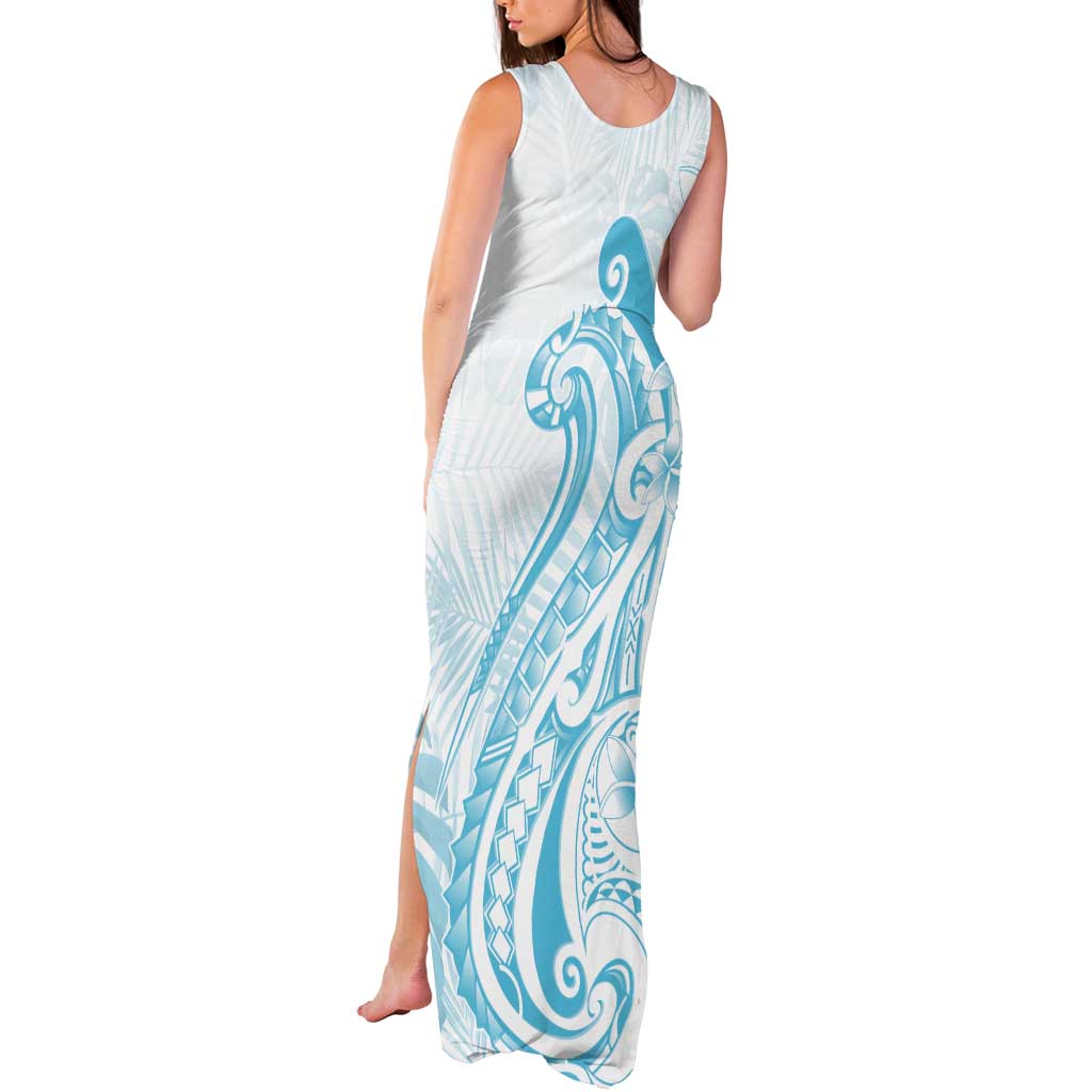 Kia Orana Cook Islands Tank Maxi Dress Moana Plumeria Tropical Waves - Polynesian Pride
