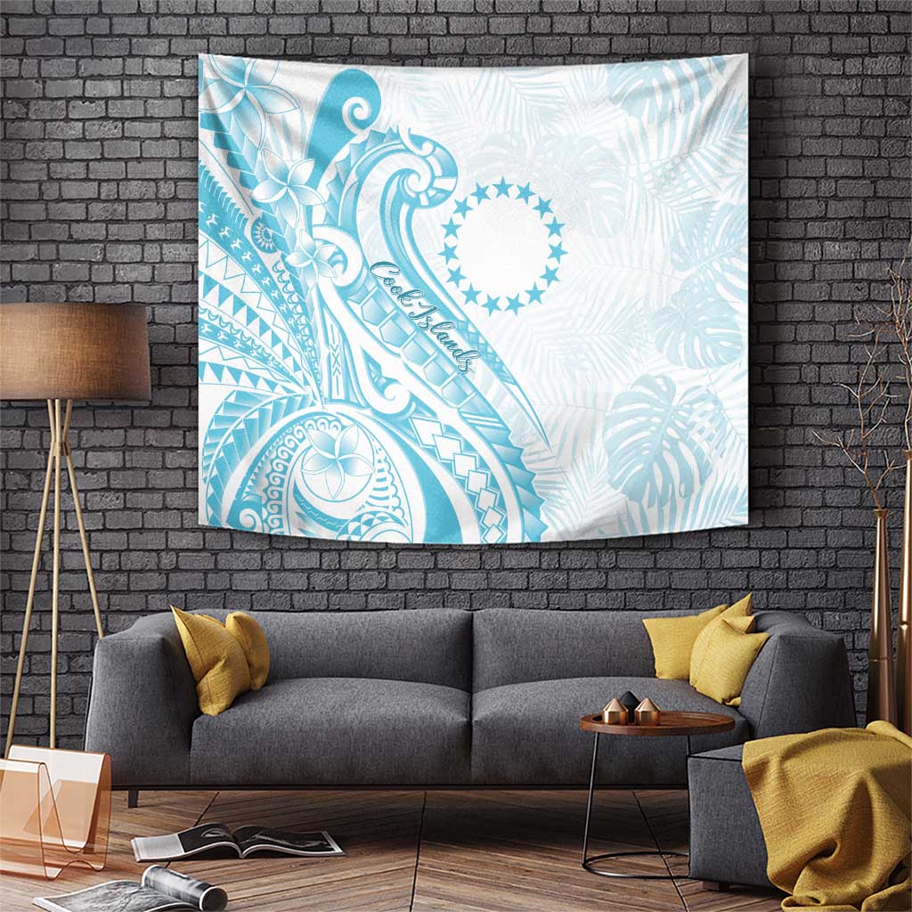 Kia Orana Cook Islands Tapestry Moana Plumeria Tropical Waves - Polynesian Pride