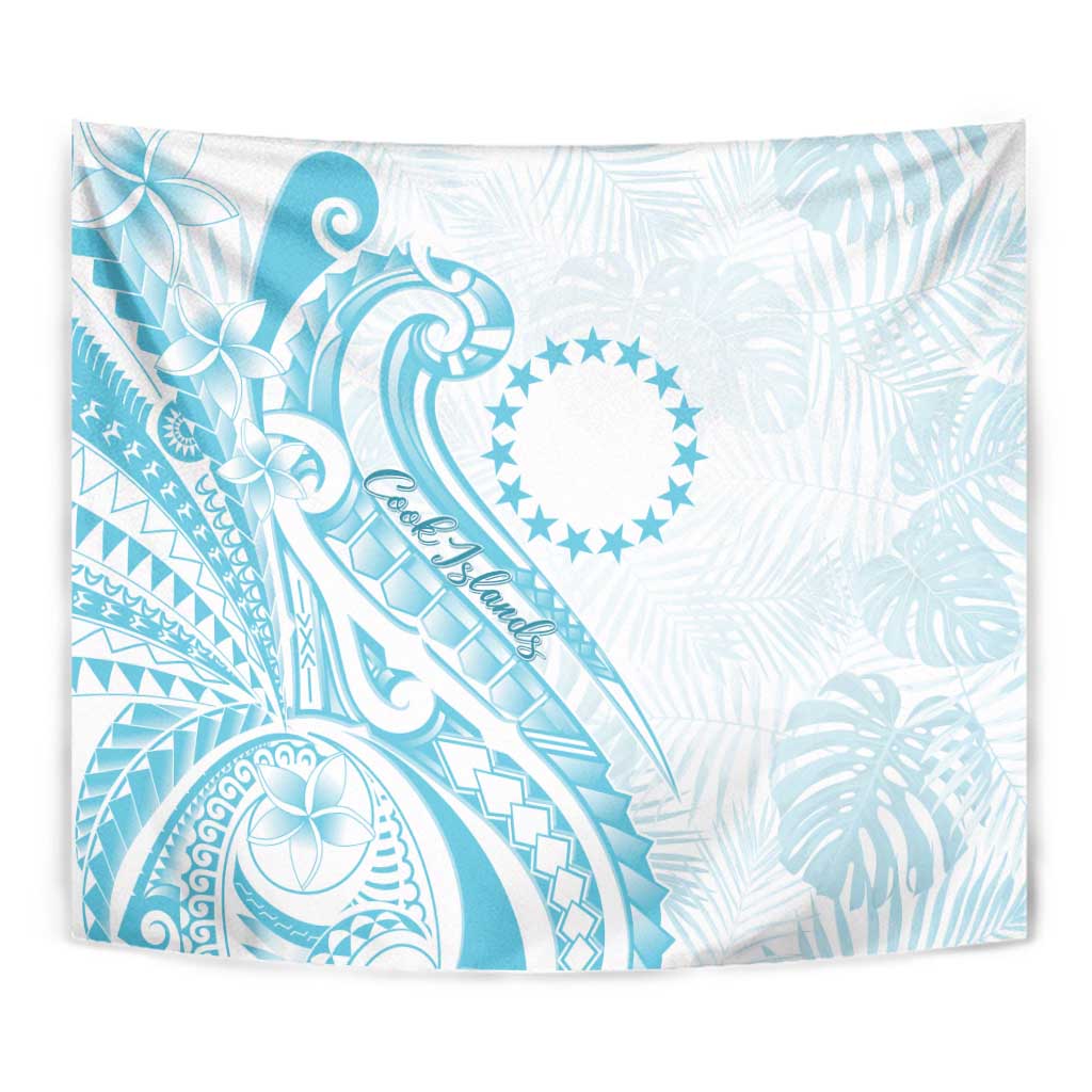 Kia Orana Cook Islands Tapestry Moana Plumeria Tropical Waves - Polynesian Pride