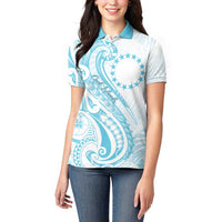 Kia Orana Cook Islands Women Polo Shirt Moana Plumeria Tropical Waves - Polynesian Pride