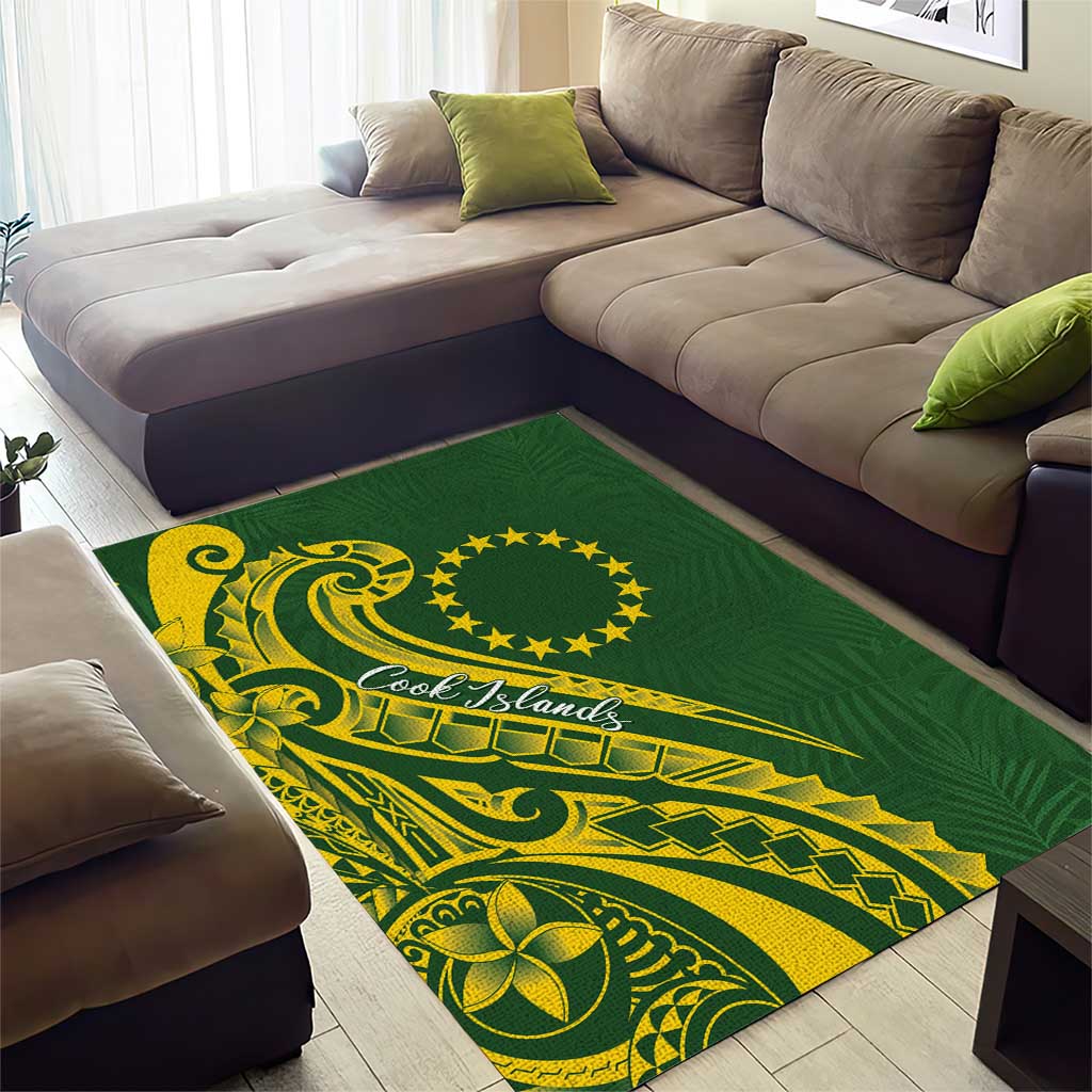 Kia Orana Cook Islands Area Rug Plumeria Tropical Waves LT7 - Polynesian Pride
