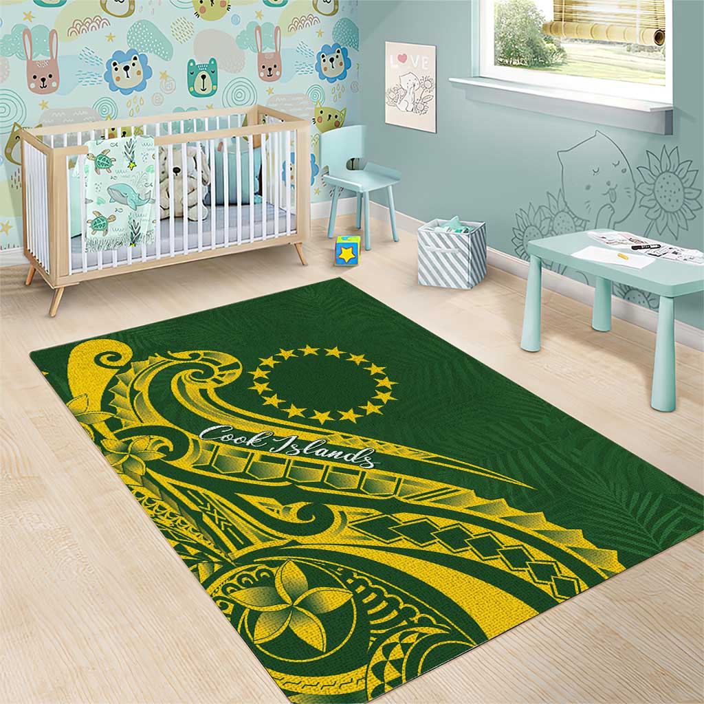 Kia Orana Cook Islands Area Rug Plumeria Tropical Waves LT7 - Polynesian Pride