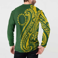 Kia Orana Cook Islands Button Sweatshirt Plumeria Tropical Waves - Polynesian Pride