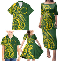Kia Orana Cook Islands Family Matching Puletasi and Hawaiian Shirt Plumeria Tropical Waves - Polynesian Pride