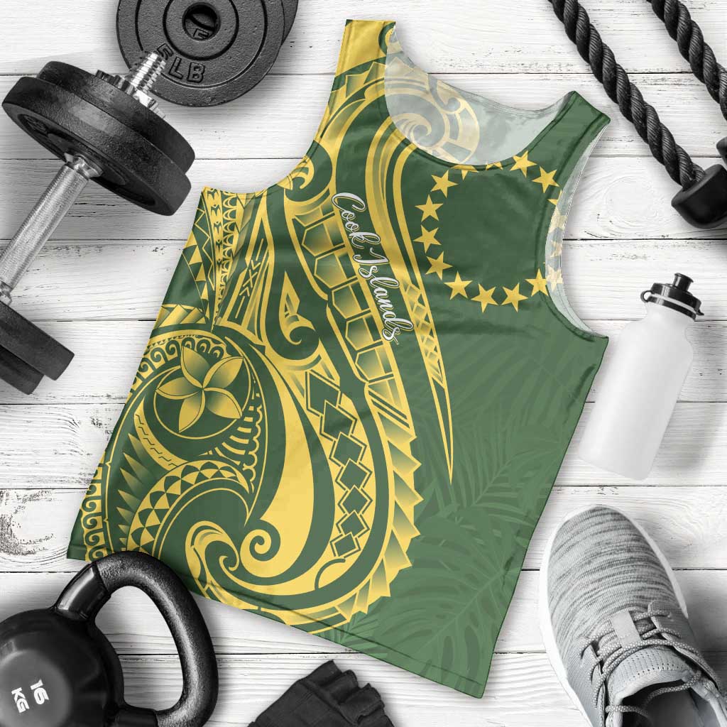 Kia Orana Cook Islands Men Tank Top Plumeria Tropical Waves - Polynesian Pride