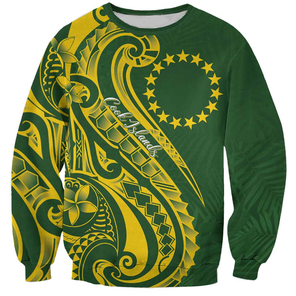 Kia Orana Cook Islands Sweatshirt Plumeria Tropical Waves - Polynesian Pride