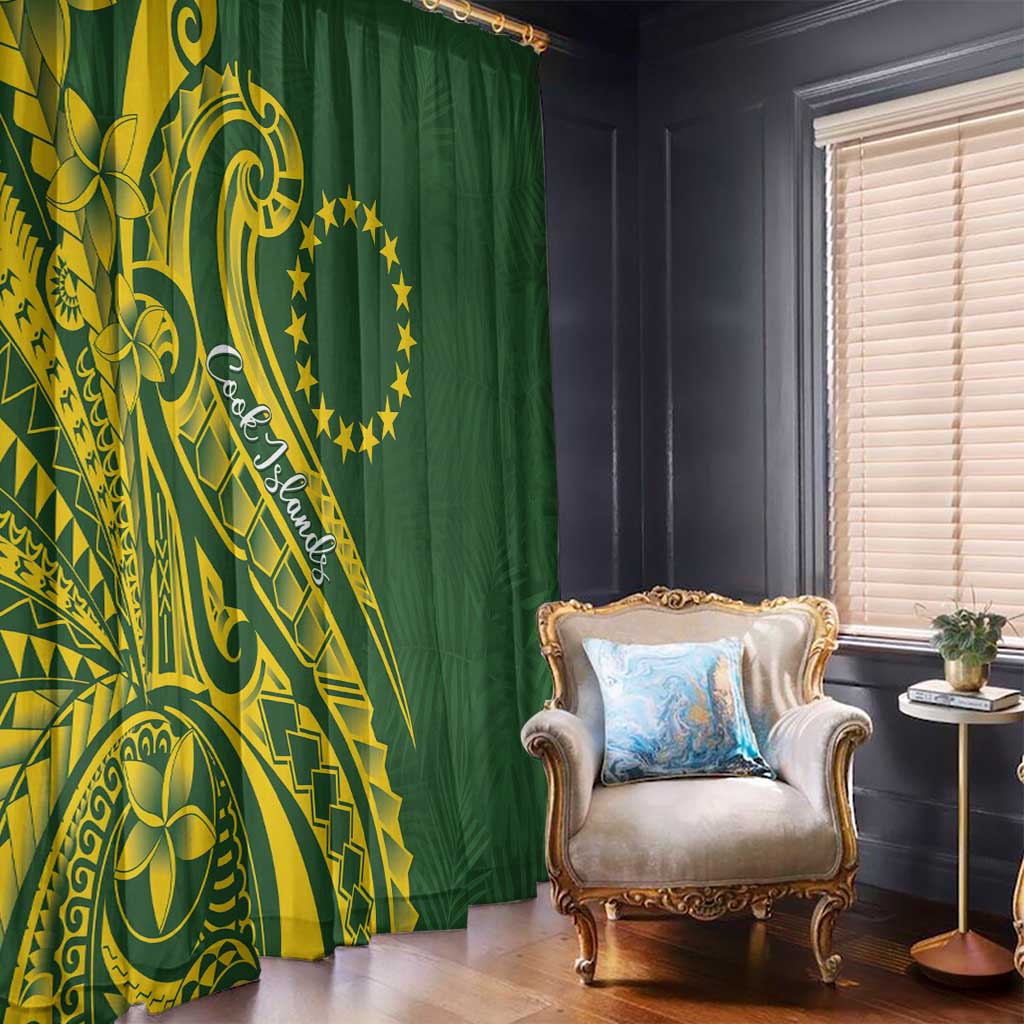 Kia Orana Cook Islands Window Curtain Plumeria Tropical Waves LT7 - Polynesian Pride