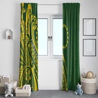 Kia Orana Cook Islands Window Curtain Plumeria Tropical Waves LT7 - Polynesian Pride