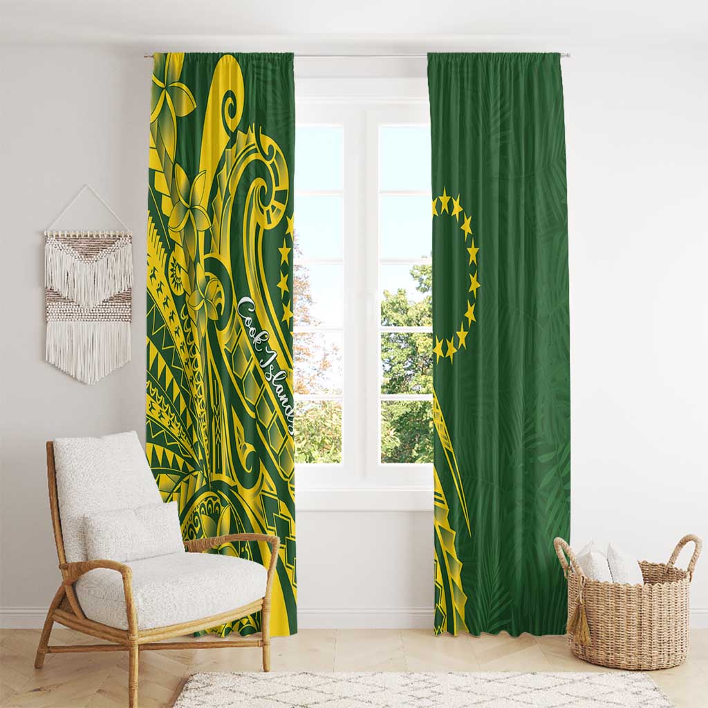 Kia Orana Cook Islands Window Curtain Plumeria Tropical Waves LT7 - Polynesian Pride
