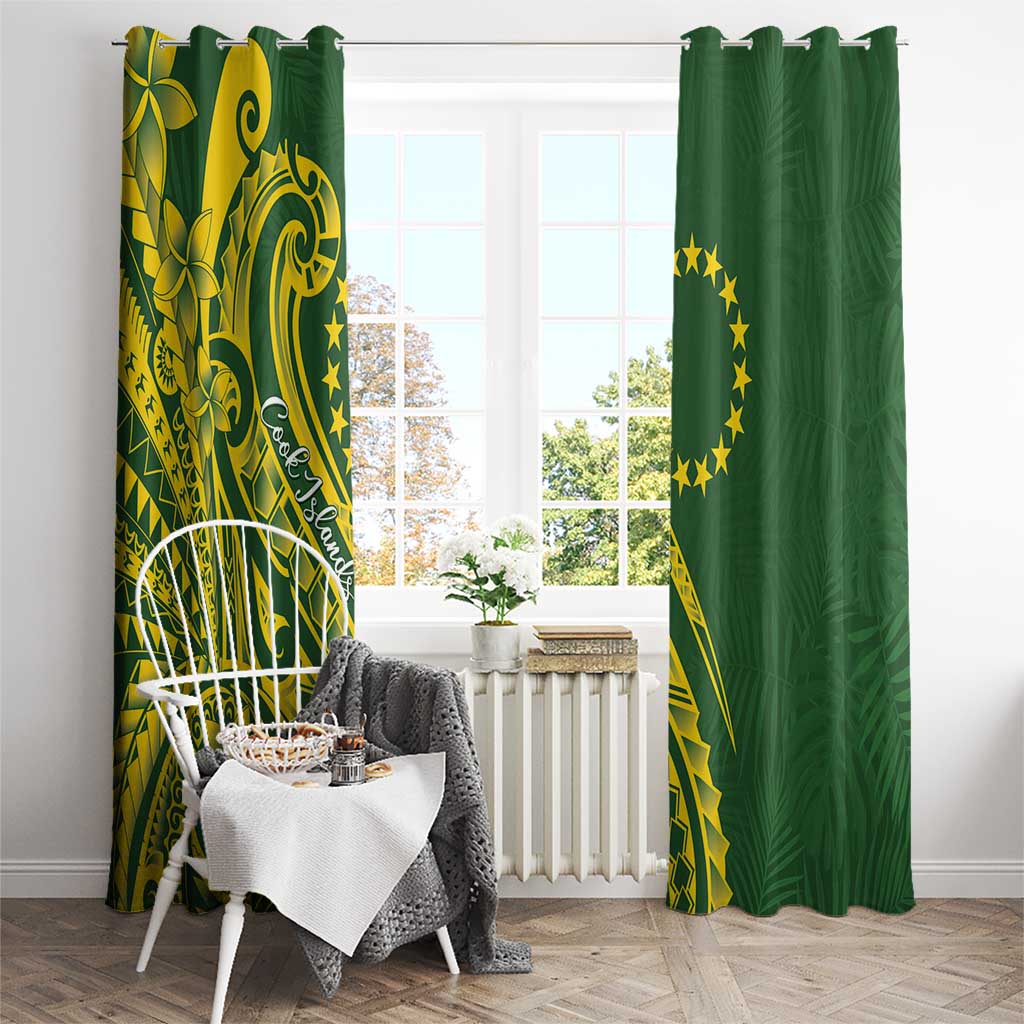 Kia Orana Cook Islands Window Curtain Plumeria Tropical Waves LT7 - Polynesian Pride